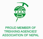 Trekking Agencies' Association of Nepal (TAAN) Member 